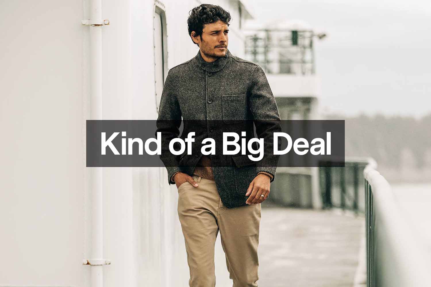A man walking wearing the The Camp Pant by Taylor Stitch
