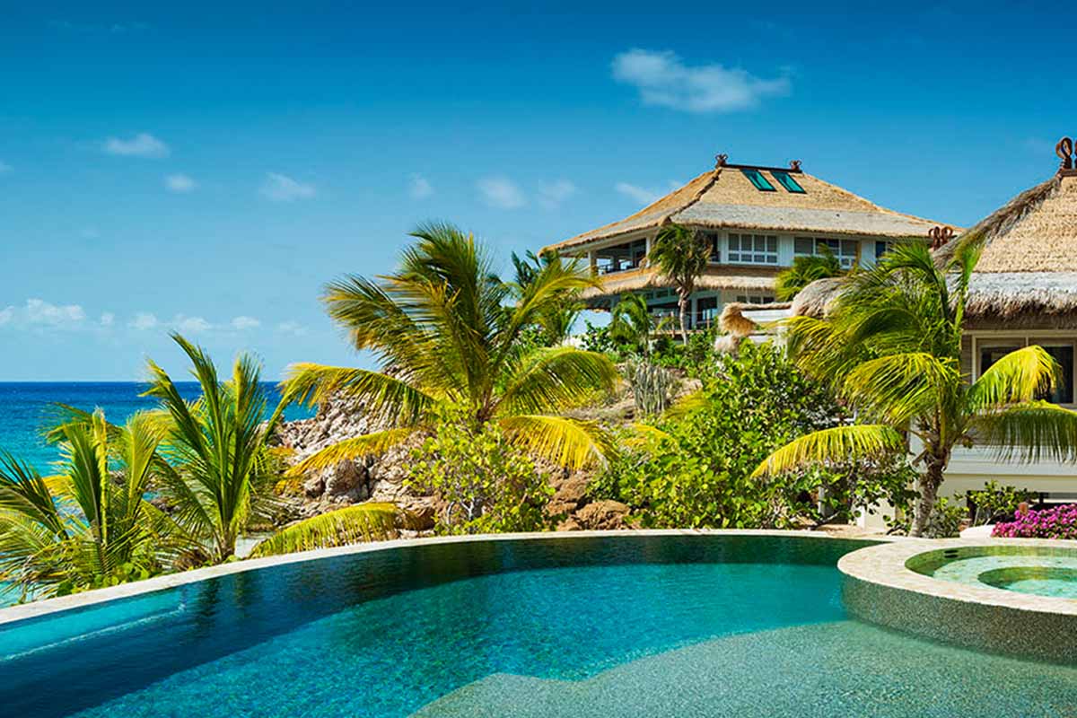 A shot of the Branson Estate property at Moskito Island