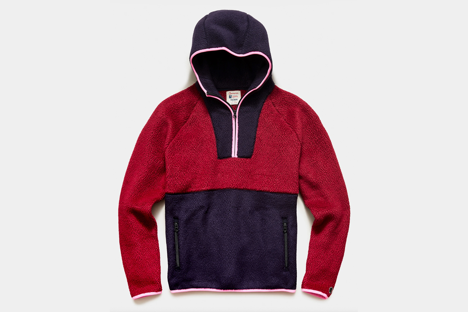 TS x Champion Polartex Half Zip Hoodie in Crushed Berry