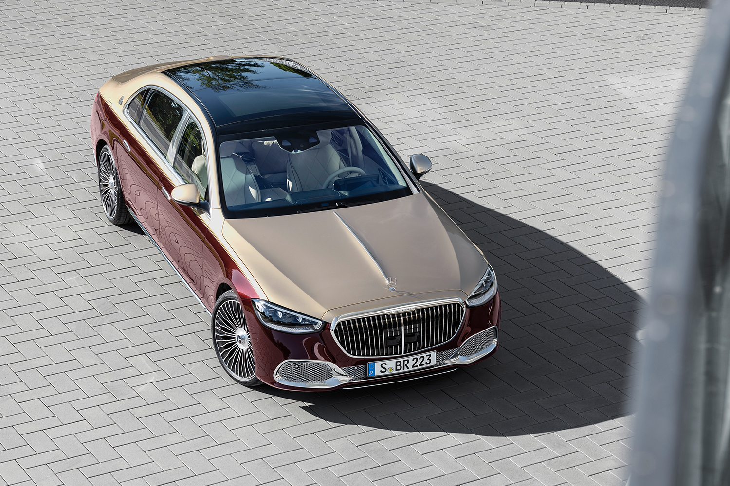 The new new Mercedes-Maybach S-Class car shot from above