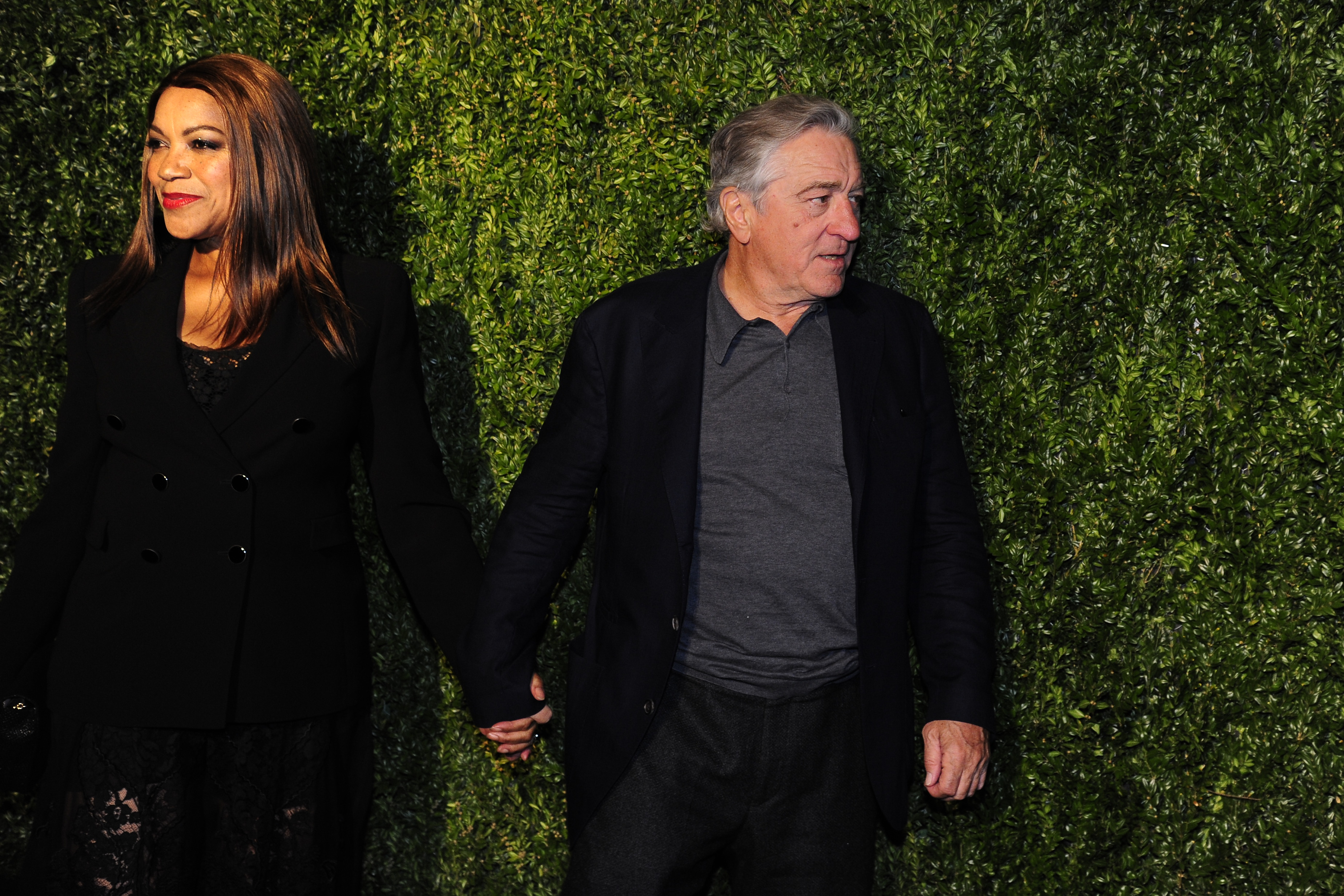 Grace Hightower and Robert De Niro attends CHANEL Tribeca Film Festival Artists Dinner at Balthazar on April 23, 2018 in New York City.
