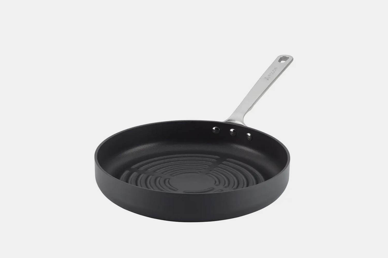 Anolon Authority Hard-Anodized Nonstick Deep Round Grill Pan, 11-Inch