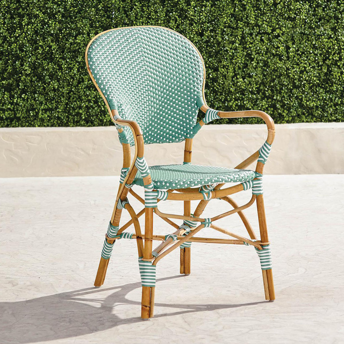 bistro arm chair on patio