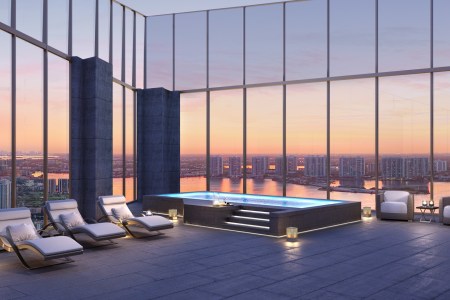 Rooftop pool in Penthouse 1 at Residences by Armani/Casa in Sunny Isles Beach, Florida