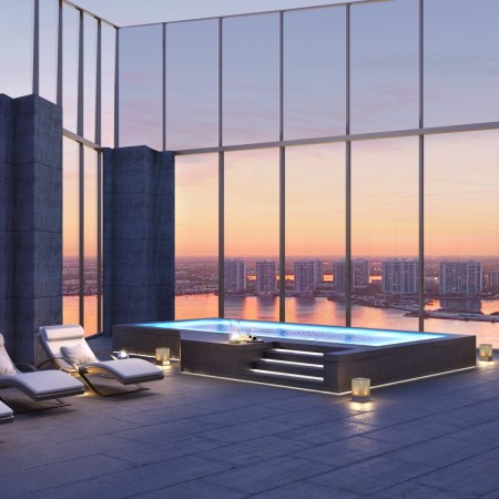 Rooftop pool in Penthouse 1 at Residences by Armani/Casa in Sunny Isles Beach, Florida