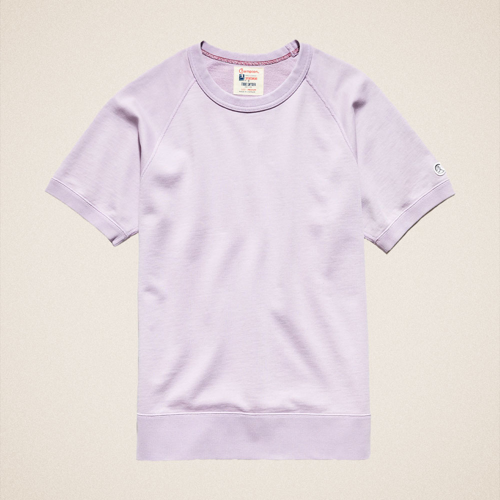 Todd Snyder Midweight Short Sleeve Sweatshirt in Pale Violet