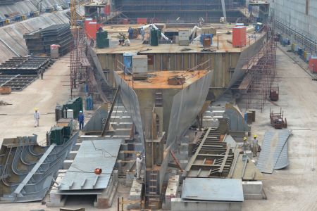 Titanic replica under construction for a Chinese theme park