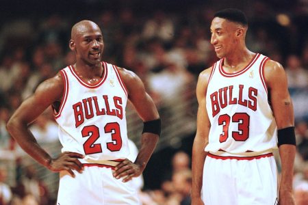 Scottie Pippen and Michael Jordan