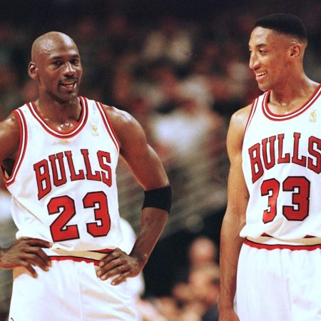 Scottie Pippen and Michael Jordan