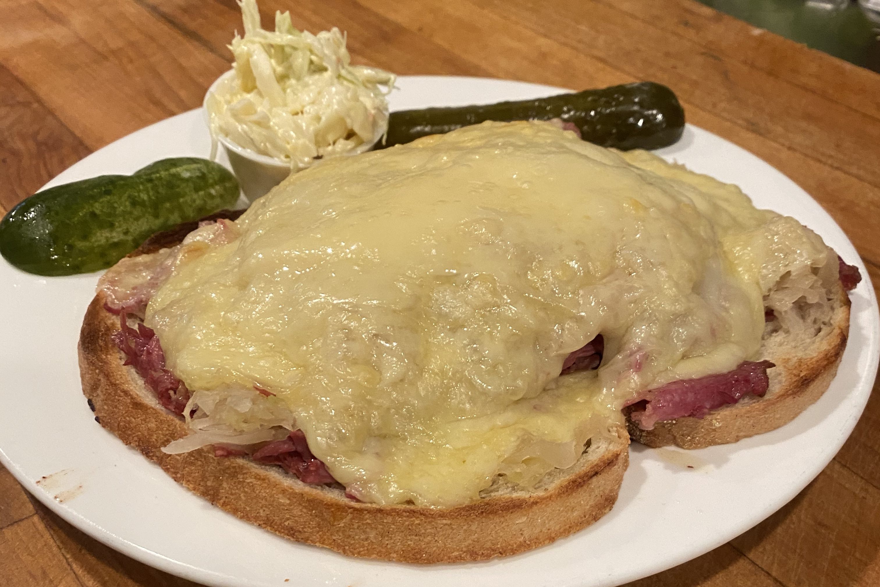 How to make PJ Bernstein's open-faced Reuben sandwich.
