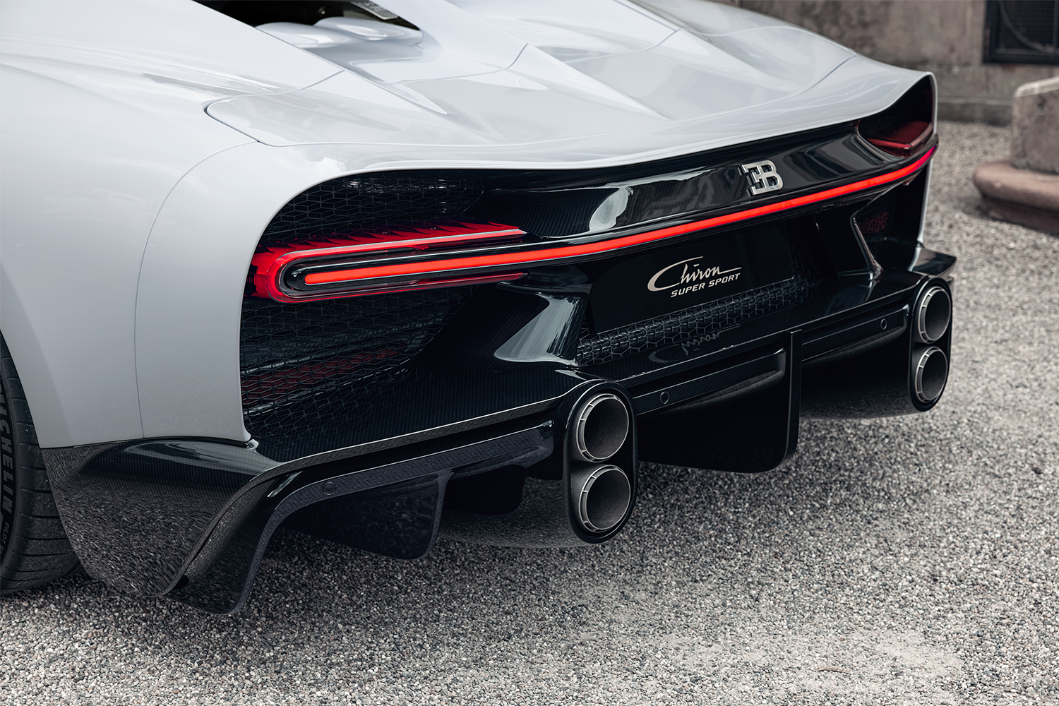 The back end of the Bugatti Chiron Super Sport