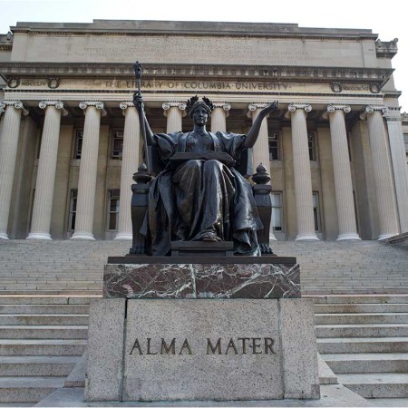 Statue of Alma Mater at Columbia University, New York. Graduate film students there are facing student loan debts that far outweigh their initial post-graduate earnings.
