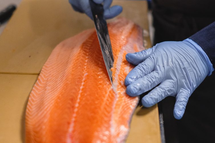 Chef Shaun Hergatt's salmon sandwich