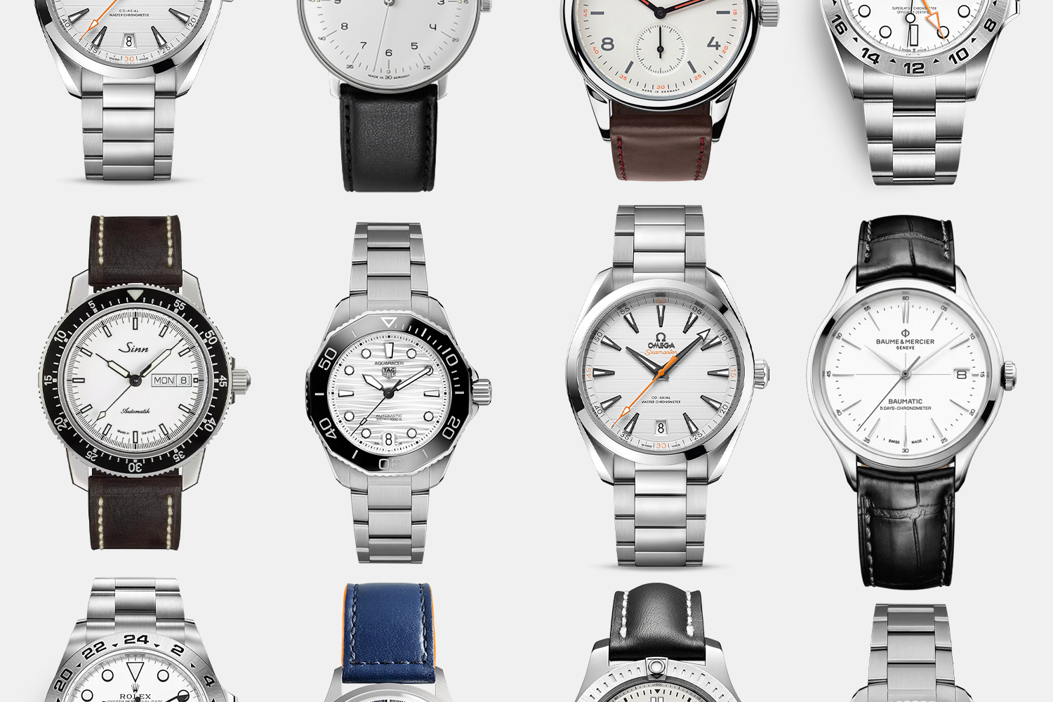 Watches from Swatch, Hamilton, Rolex, Omega, Tissot, Mondaine, Marathon and NOMOS Glashütte