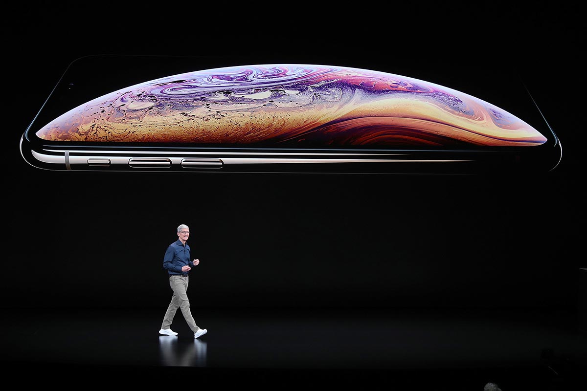 SEPTEMBER 12: Tim Cook, chief executive officer of Apple, speaks during an Apple event at the Steve Jobs Theater at Apple Park on September 12, 2018 in Cupertino, California. Apple's next big launch event for the iPhone will probably happen in mid-September