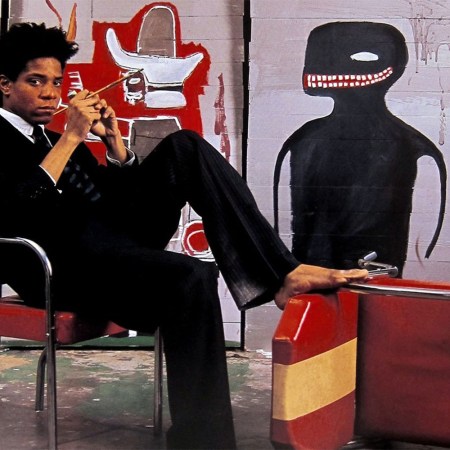 Jean-Michel Basquiat in his studio photographed by Lizzie Himmel
