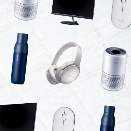 Pictured: Various items (water bottles, headphones, etc.) ideal for returning to the office