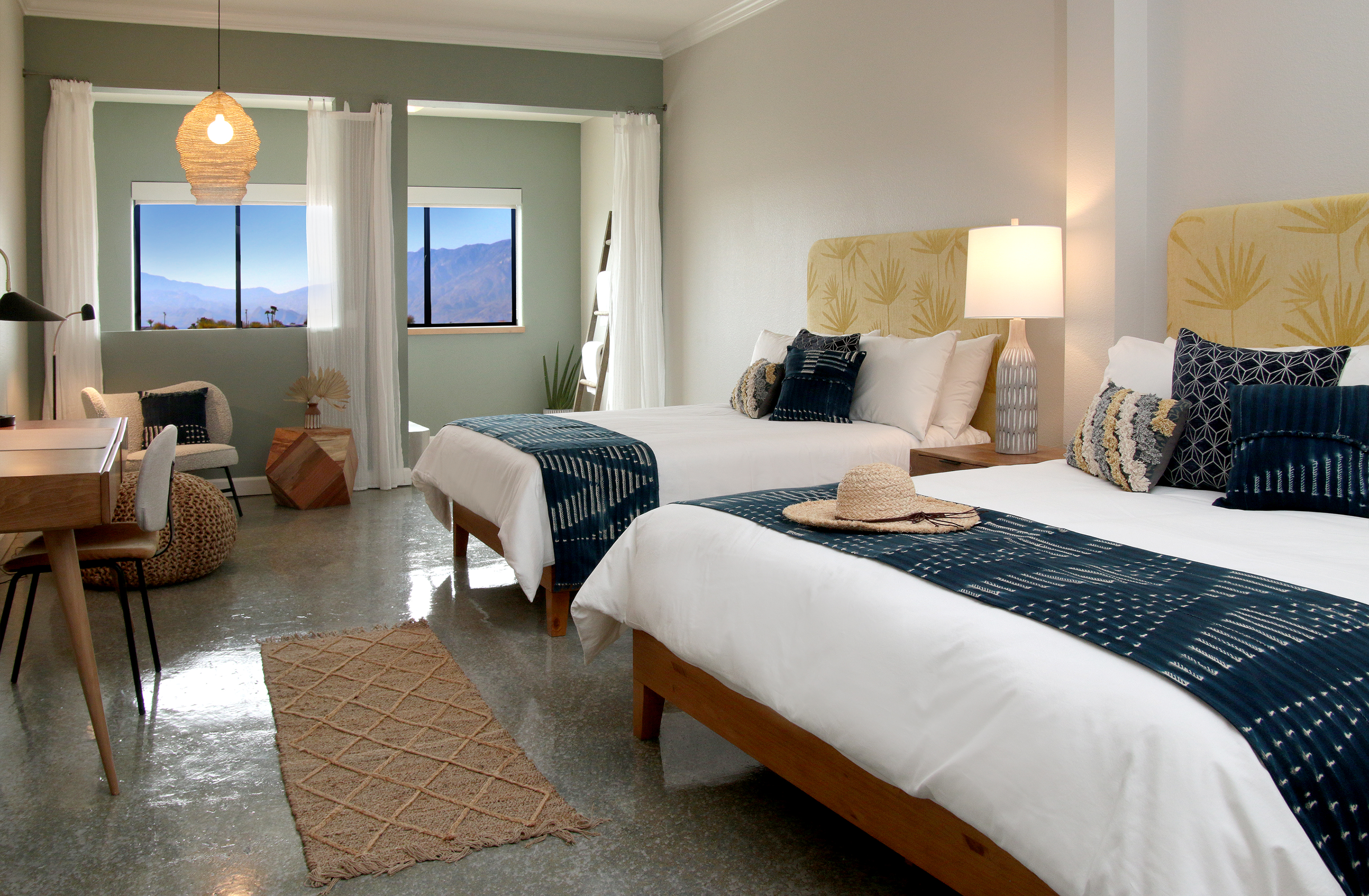 A king and queen Spa Suite at the Azure Palm Springs
