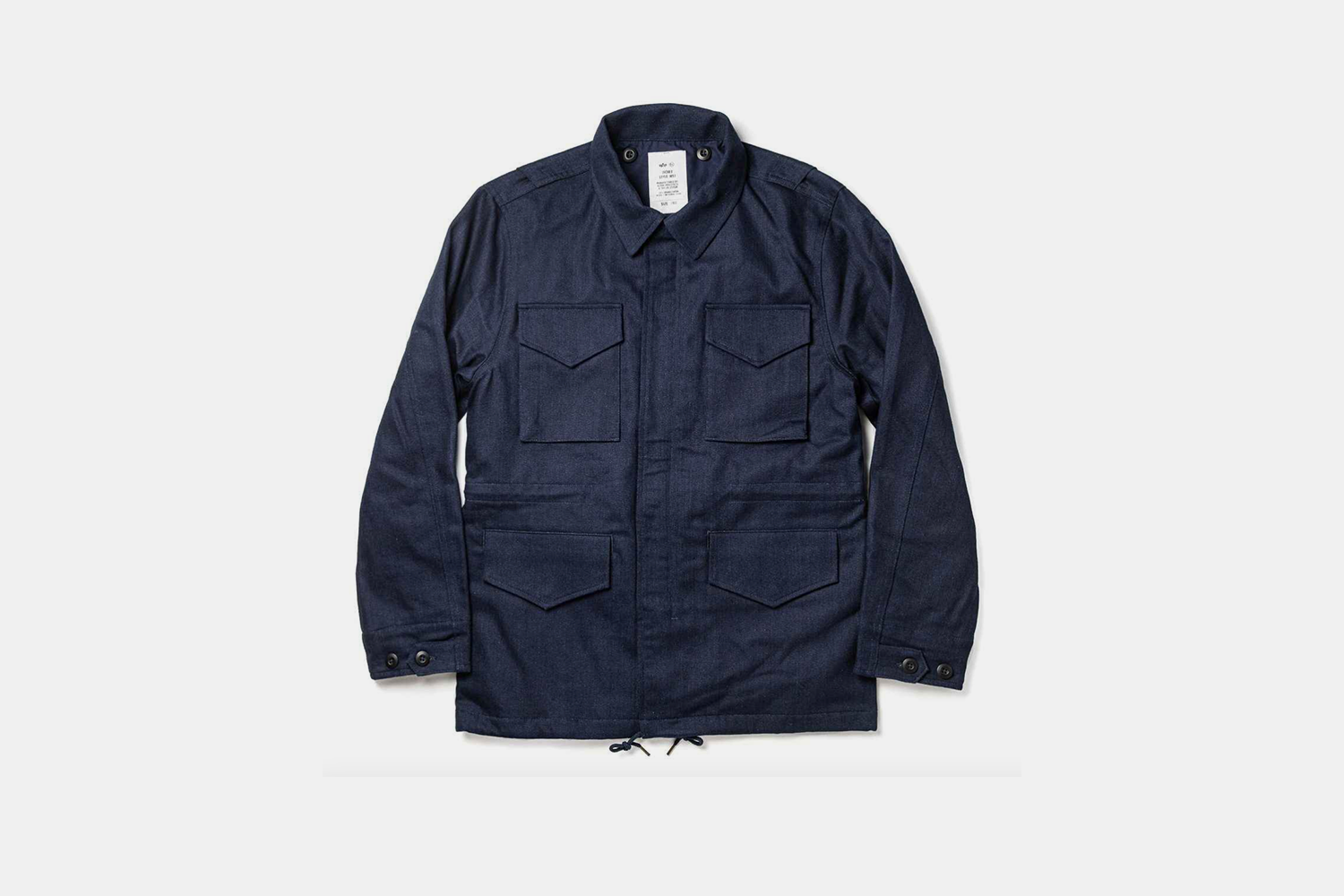 The TS x Alpha Industries M-51 in Indigo Reverse Sateen