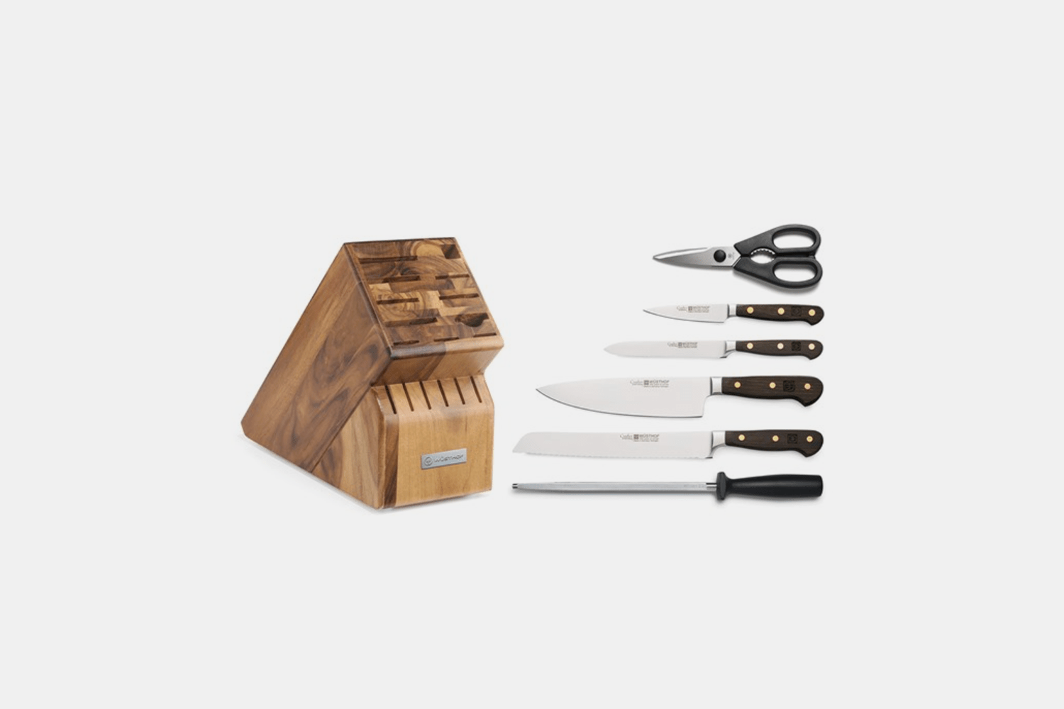 Wusthof 8727 Crafter Block Set, 7-Piece, Acacia