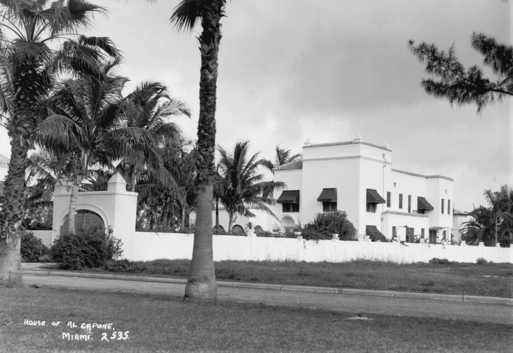 Al Capone's Miami estate as pictured in a black and white photo from March 1938. The house now faces demolition.