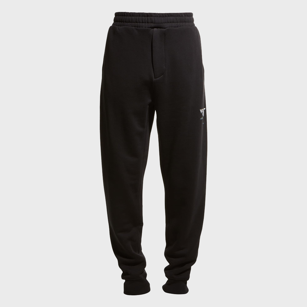 Helmut Lang Skewed Logo French Terry Jogger Pants