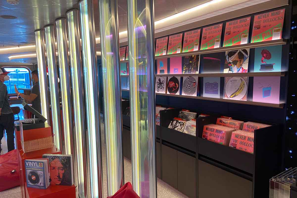 Voyage Vinyl, the onboard record store on The Scarlet Lady