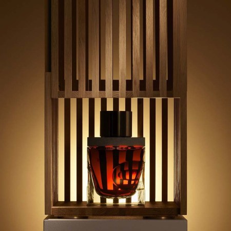 Gordon & MacPhail Generations 80-Years-Old from Glenlivet Distillery. Oak pavilion opens to reveal jewel-like decanter. It's the oldest single malt Scotch ever bottled.