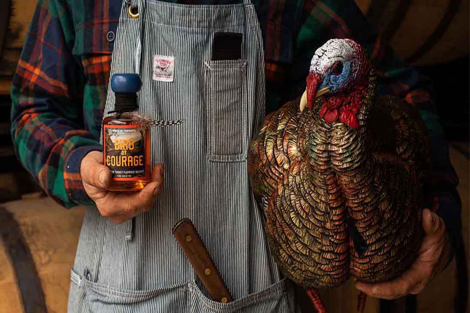 a photo of whiskey and a turkey