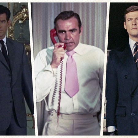 Three different Bond actors in suits.