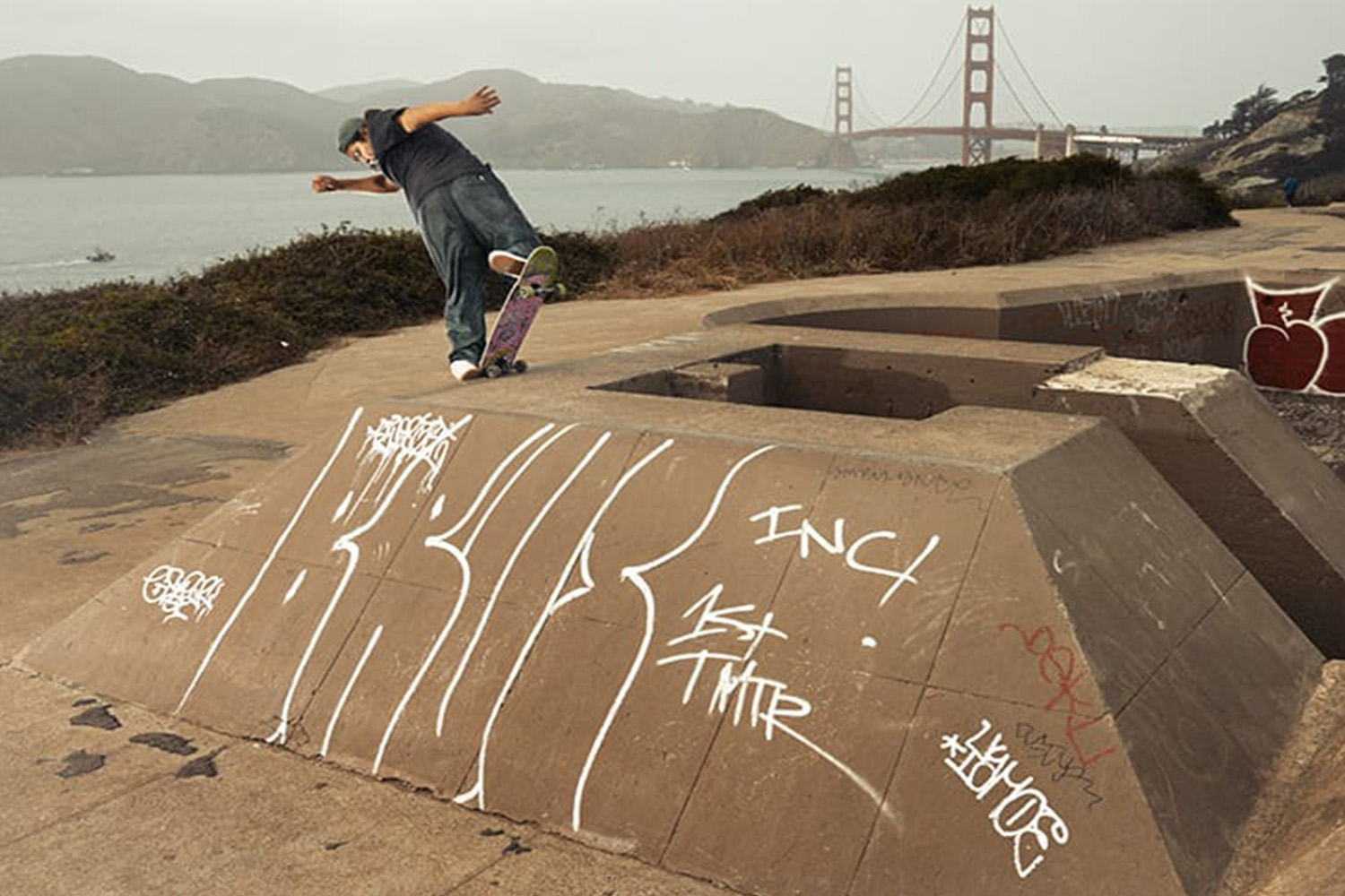 a picture of Franky skateboarding