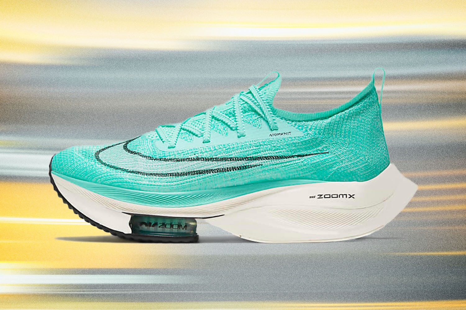 The Nike Air Zoom Alphafly against a background.