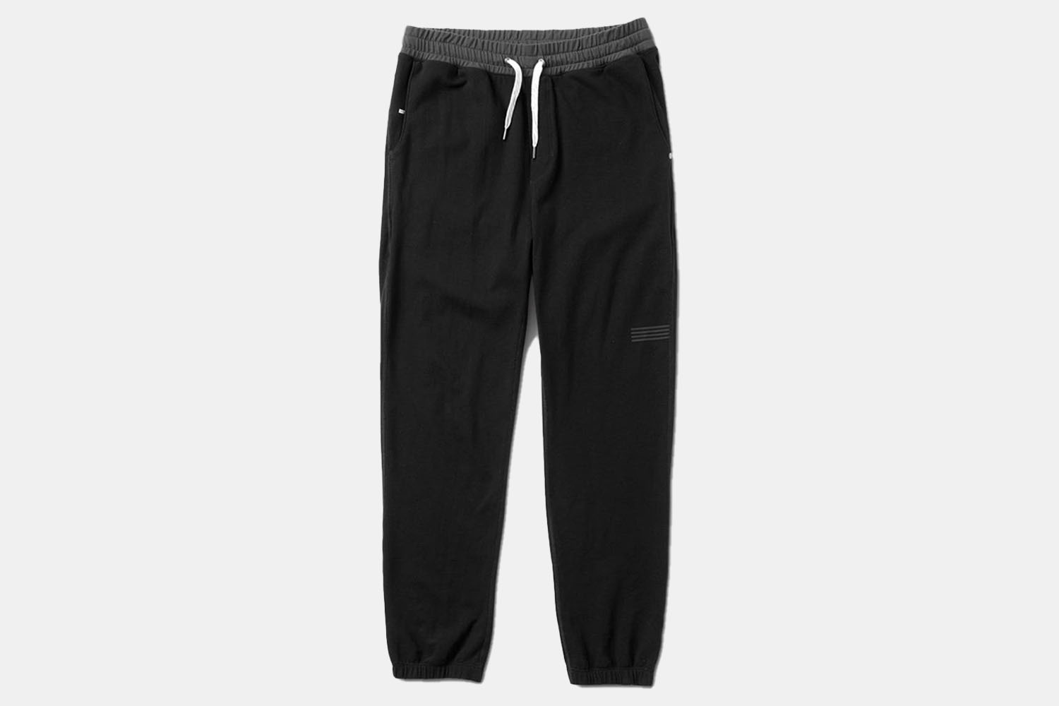 a pair of black sweatpants