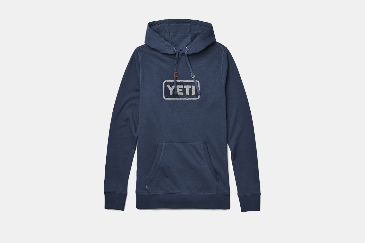 a blue hoodie