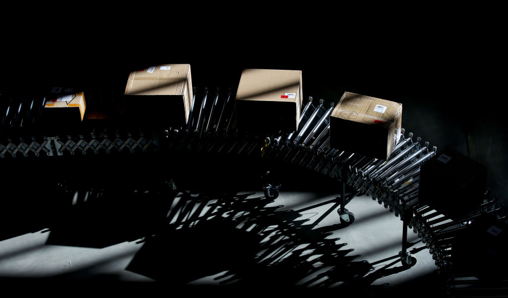 Boxes at Amazon facility