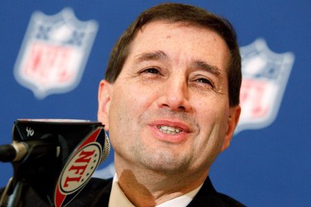 Jeff Pash address the media in 2011 in New Orleans