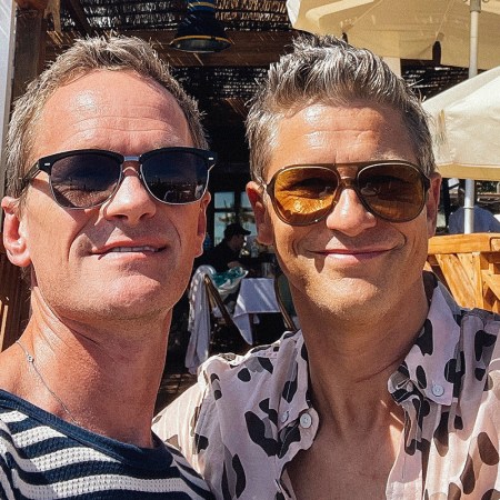 Neil Patrick Harris and David Burtka take a selfie in Italy.