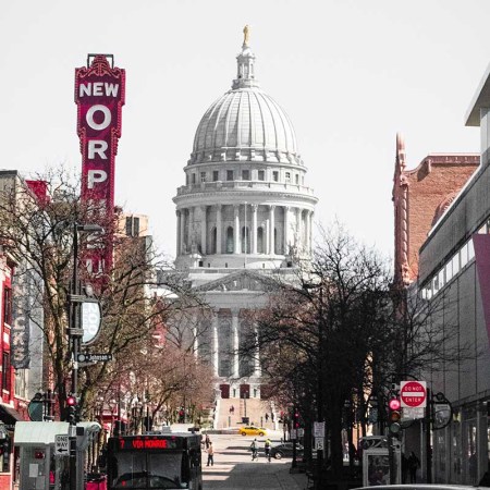 A daytime shot of downtown Madison, WI, which was just named America's most neighborly city
