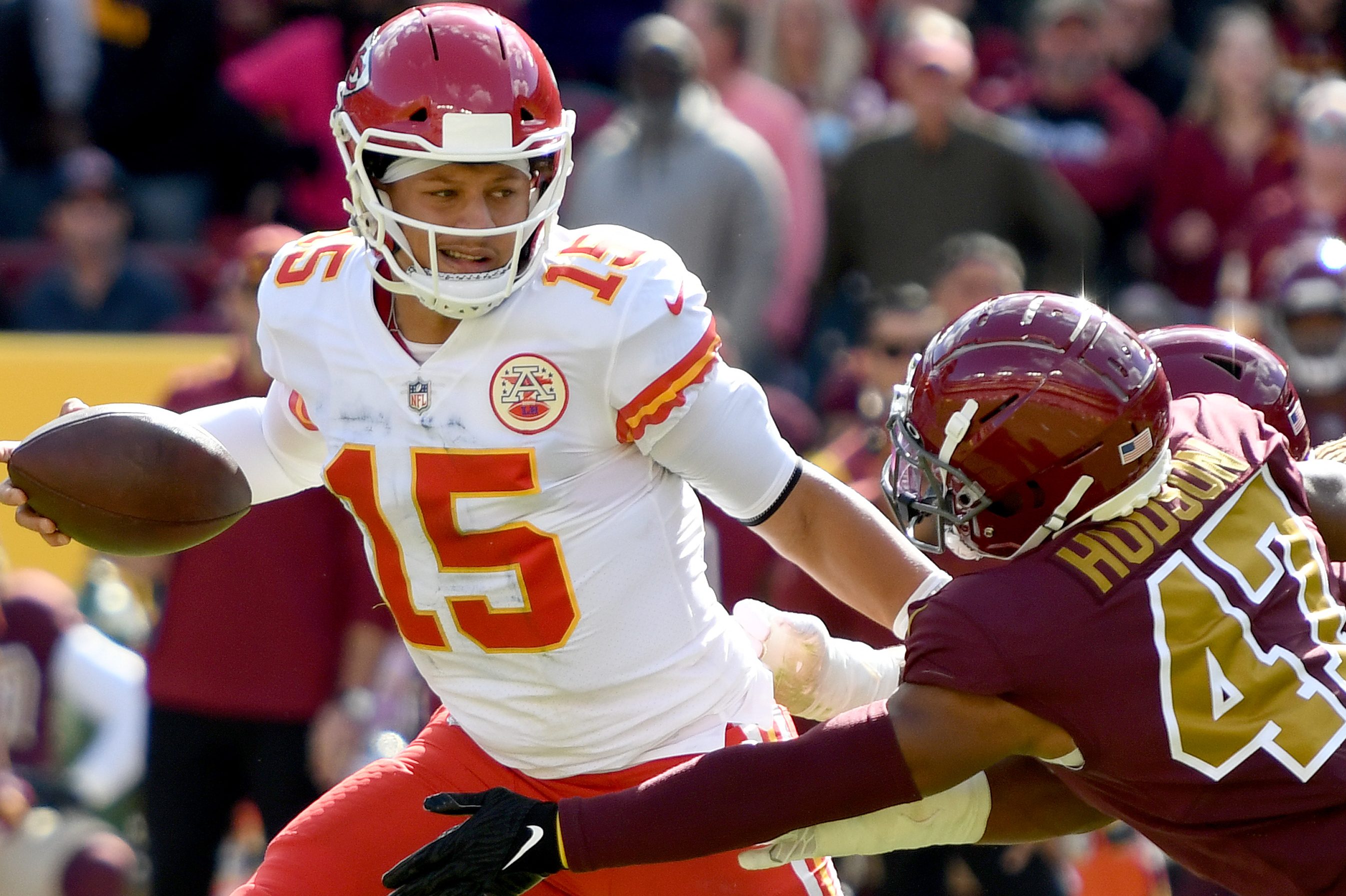 Patrick Mahomes runs with the ball