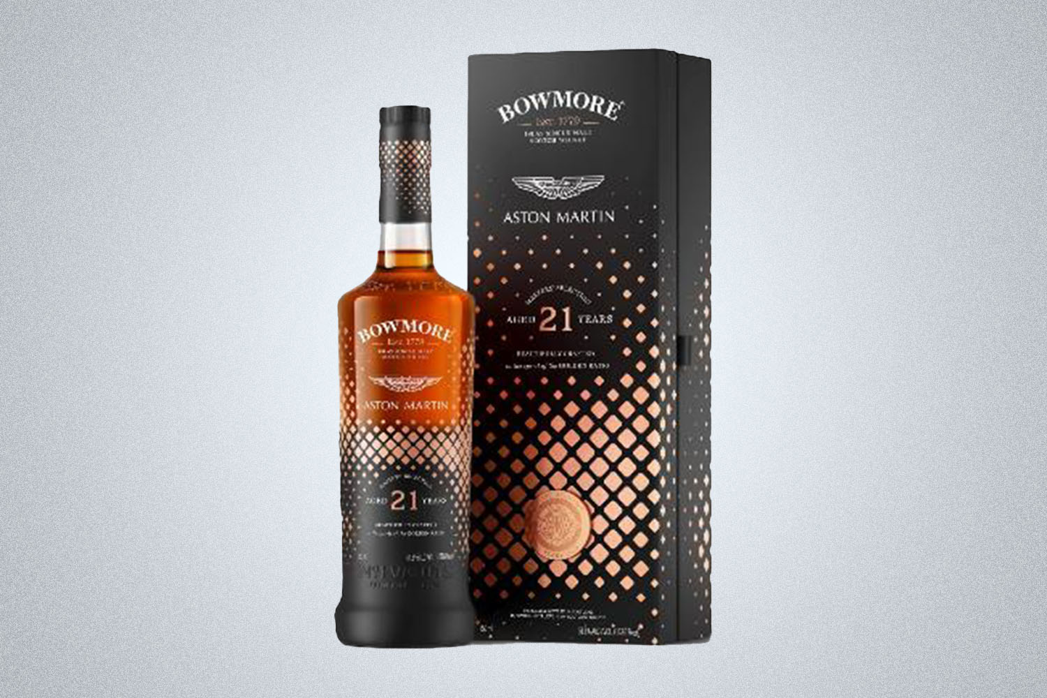 a bottle of whiskey and a box