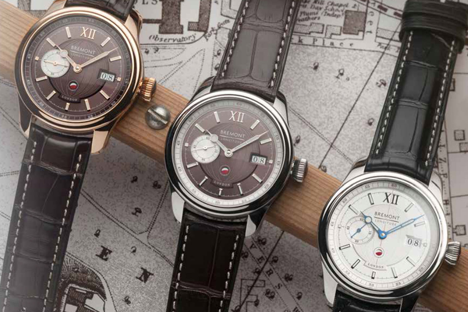 a set of 3 luxury watches