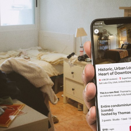 a messy bedroom that looks nothing like the photos that were posted on Airbnb