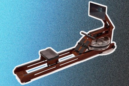 an Ergatta Rower on a blue and black background