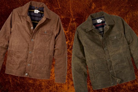 Flint and Tinder's Waxed Trucker Jackets in wool and flannel