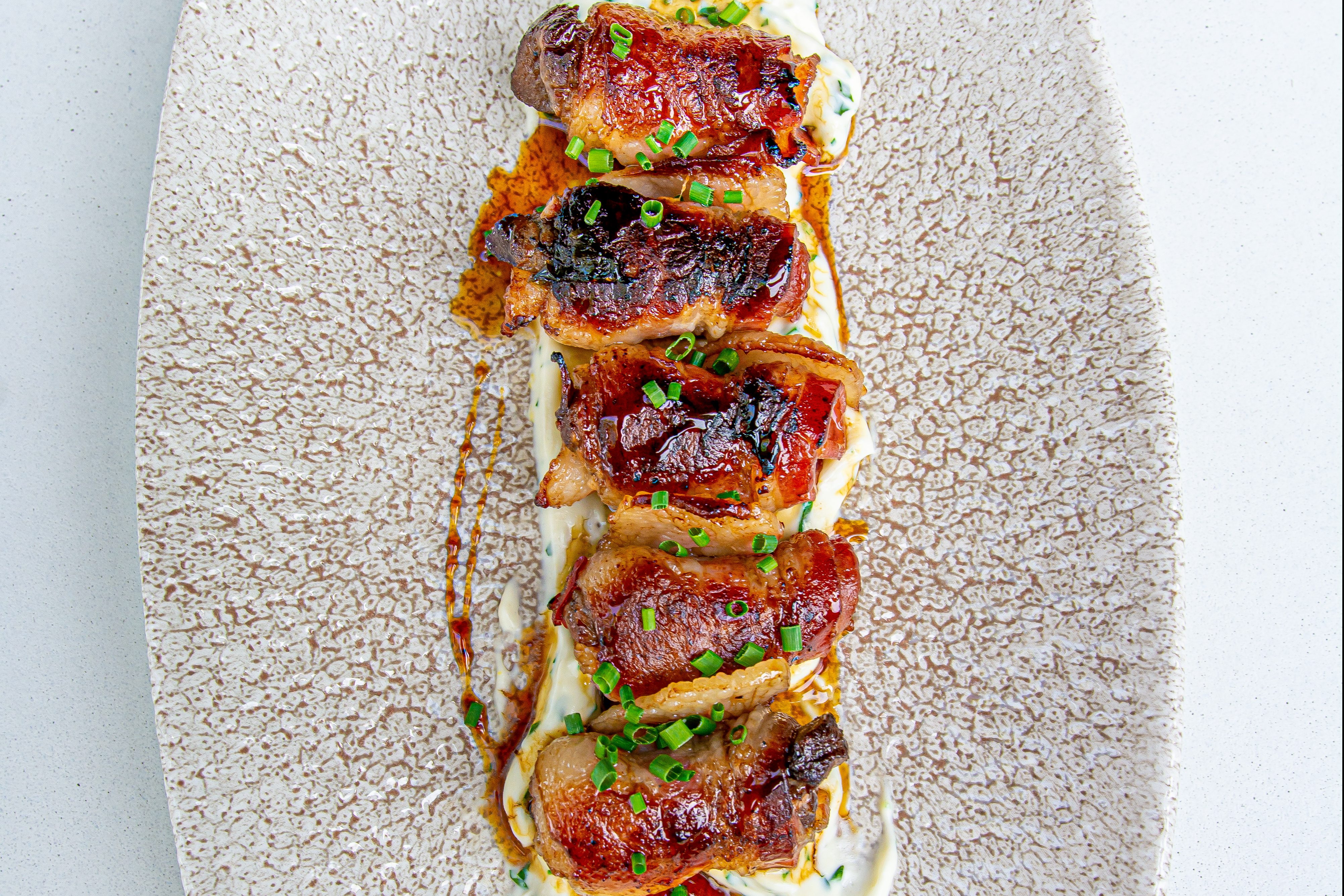 Venison poppers with thick-cut smoked bacon