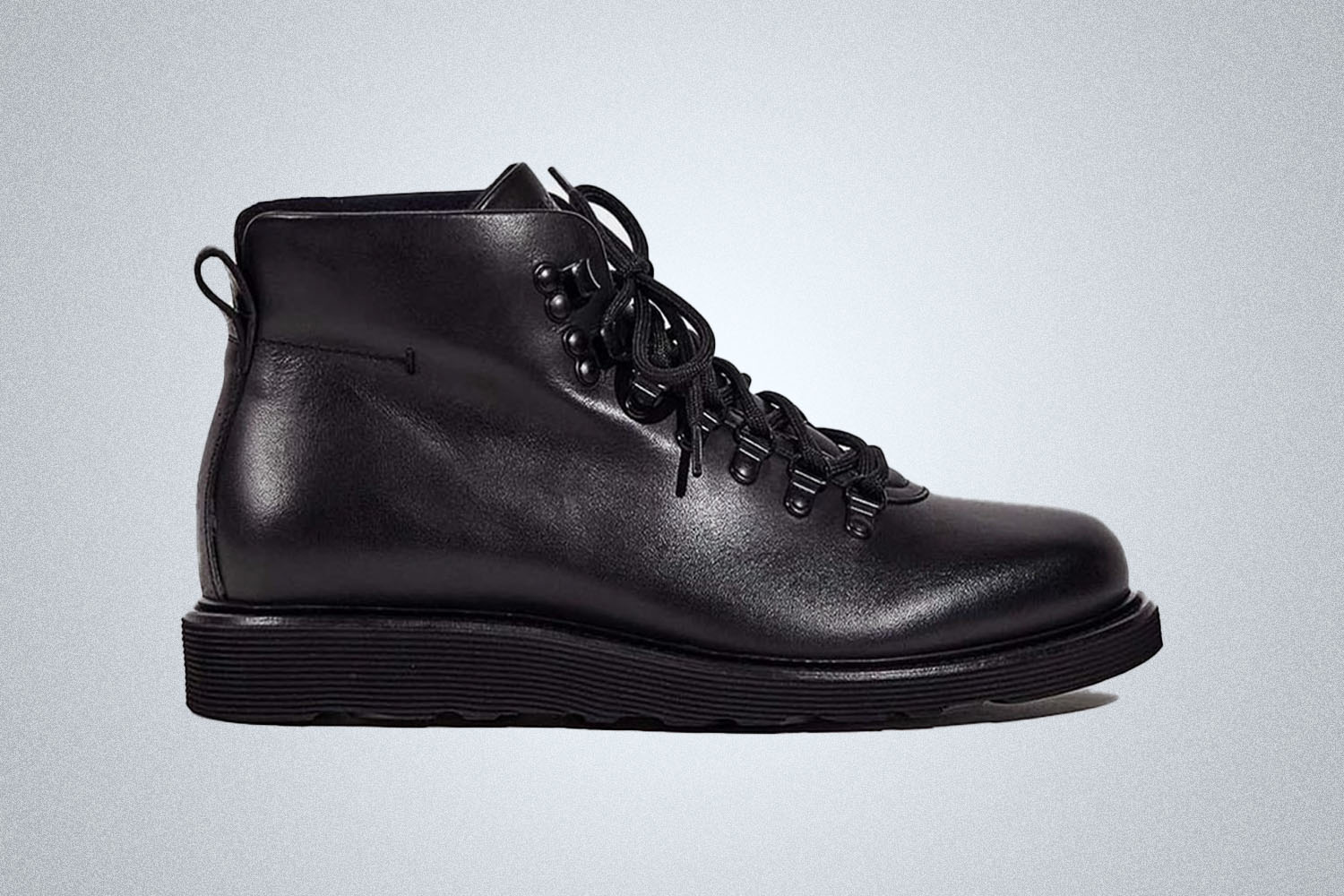 an all black high cut hiking boot
