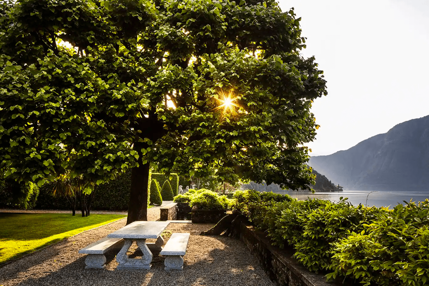The outdoor seating area