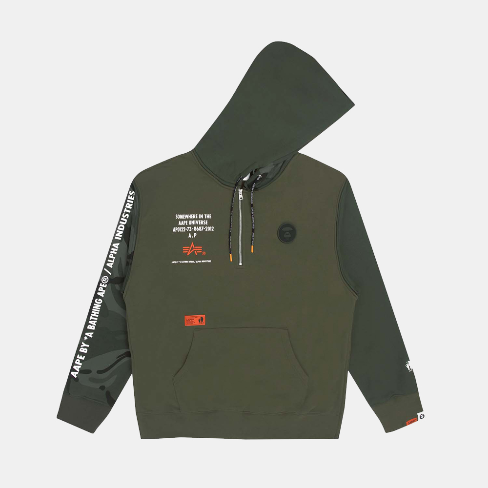AAPE x Alpha Mixed Media Hoodie