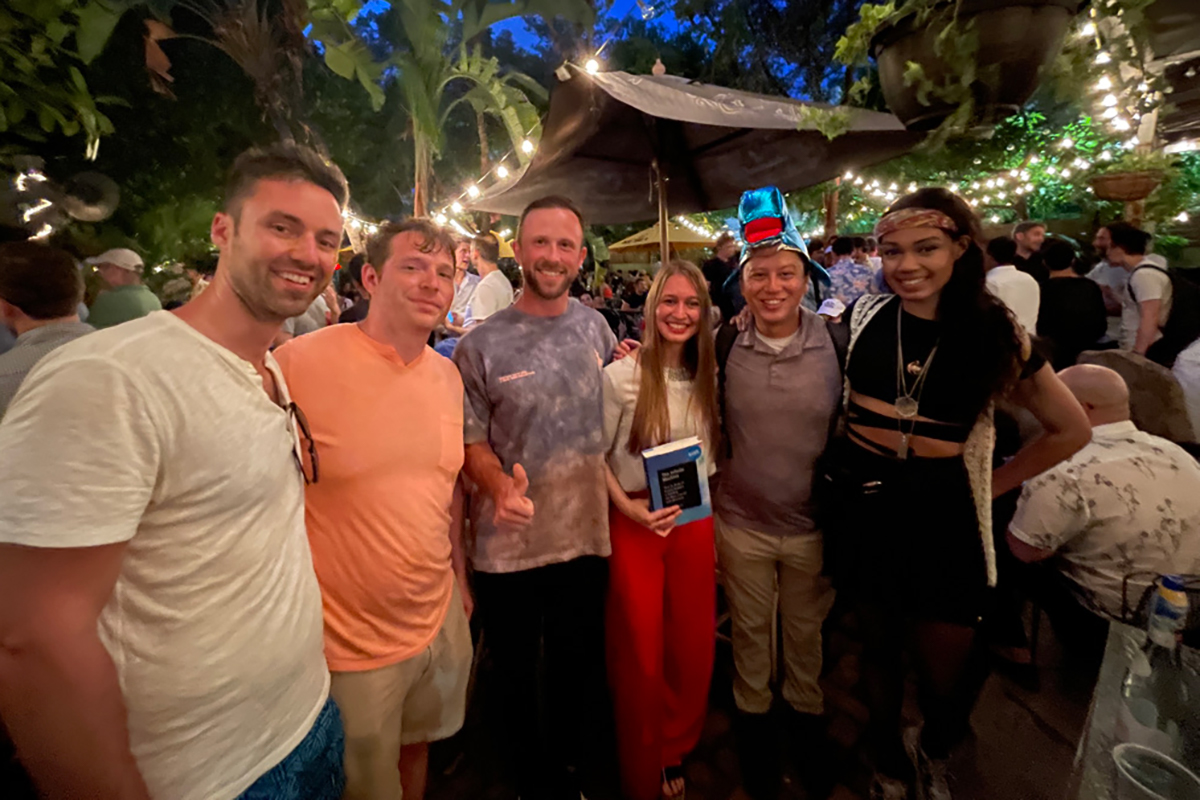 Russo with members of The Defiant community at a meet-up.