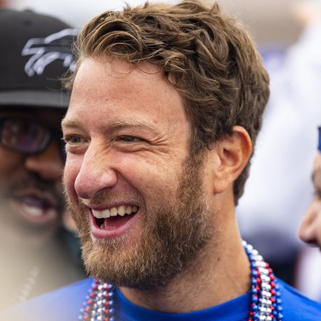 Barstool Sports founder Dave Portnoy attends a Buffalo Bills tailgate